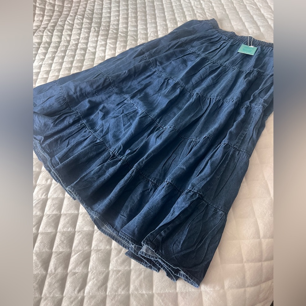 Hayden Denim Blue Women's Gathered tiered  Skirt xl